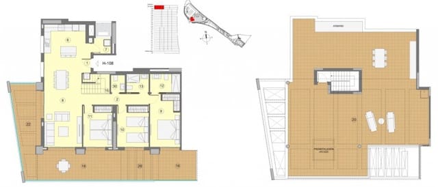 3 bedroom Penthouse for sale in Juzgados - Plaza de Toros, Benidorm with pool - € 800,000 (Ref: 7502481)