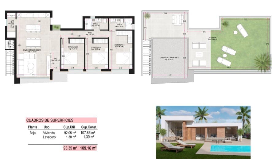 3 bedroom Villa for sale in Condado de Alhama with pool - € 335,000 (Ref: 7512891)