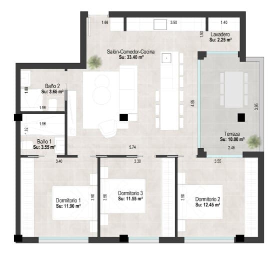 3 soverom Leilighet til salgs i San Pedro del Pinatar med svømmebasseng - € 279 000 (Ref: 7616293)