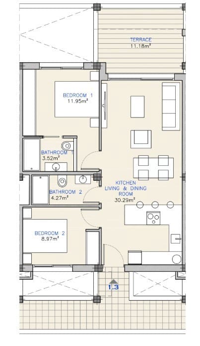 2 bedroom Apartment for sale in Los Alcazares with pool - € 299,000 (Ref: 7719931)