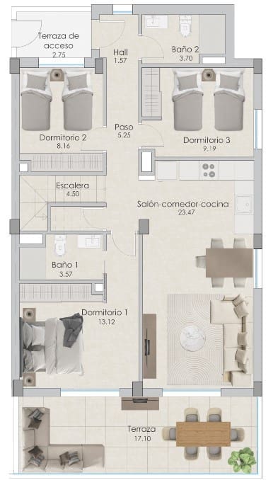 3 slaapkamer Penthouse te koop in Santa Pola met zwembad - € 495.000 (Ref: 7736139)