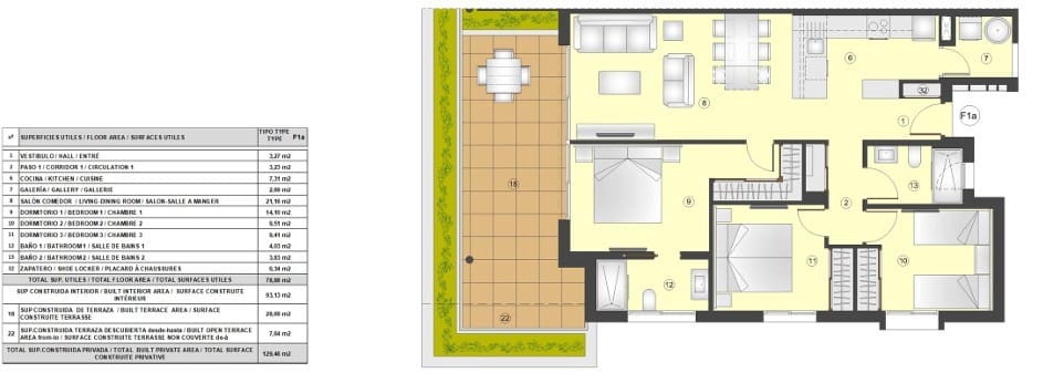 3 makuuhuone Huoneisto myytävänä paikassa Torrevieja mukana uima-altaan - 345 000 € (Ref: 7976243)