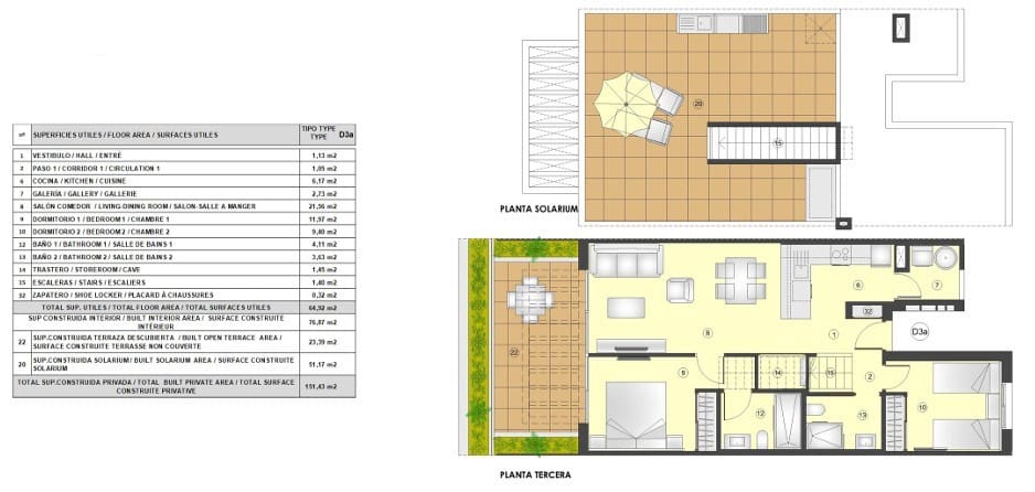 2 slaapkamer Penthouse te koop in Torrevieja met zwembad - € 328.000 (Ref: 7976246)