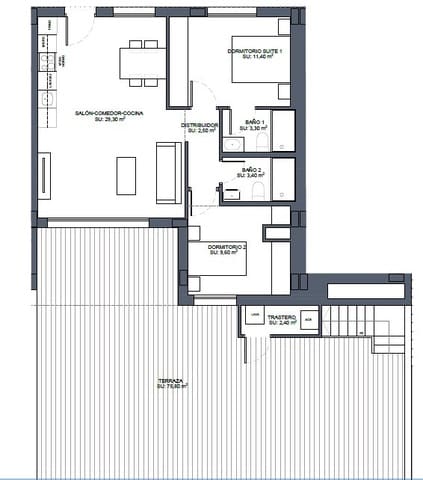 2 slaapkamer Penthouse te koop in Benijófar met zwembad - € 441.000 (Ref: 8151681)