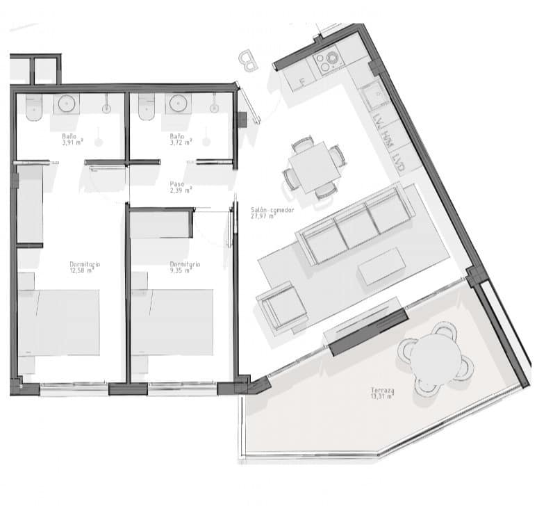 2 soveværelse Lejlighed til salg i Aguilas med swimmingpool - € 267.000 (Ref: 8285098)