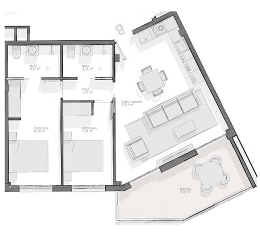 2 soveværelse Lejlighed til salg i Las Majadas - Las Molinetas - Labradorcico, Aguilas med swimmingpool - € 267.000 (Ref: 8285098)