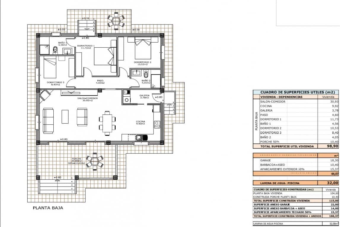 3 soveværelse Villa til salg i Pinoso med swimmingpool - € 332.000 (Ref: 8343582)