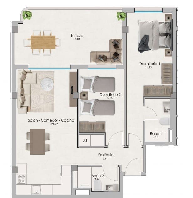 2 soveværelse Lejlighed til salg i Santa Pola med swimmingpool - € 255.000 (Ref: 8345334)