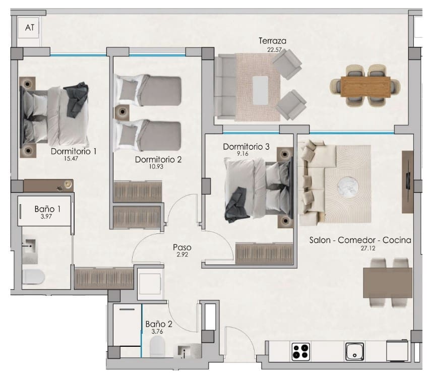 3 slaapkamer Appartement te koop in Santa Pola met zwembad - € 315.000 (Ref: 8345335)
