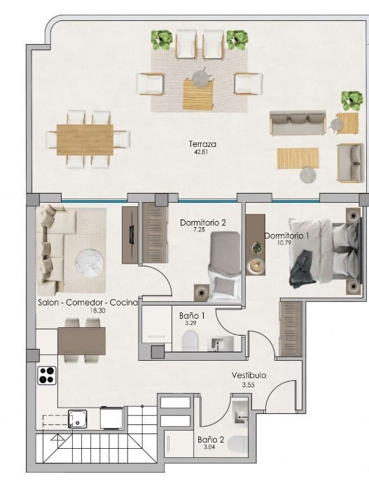 2 sypialnia Penthouse na sprzedaż w Santa Pola z basenem - 298 000 € (Ref: 8345336)