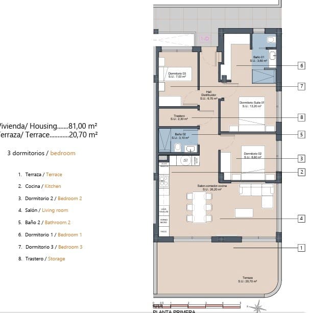 3 soverom Leilighet til salgs i Los Alcazares med svømmebasseng - € 319 900 (Ref: 8429215)