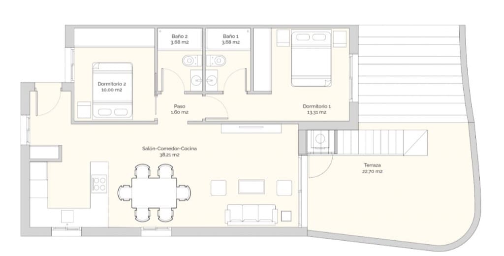 2 soveværelse Penthouse til salg i Finestrat med swimmingpool - € 359.900 (Ref: 8461069)