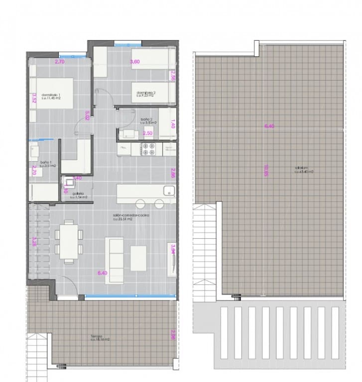 2 slaapkamer Penthouse te koop in Pilar de la Horadada met zwembad - € 330.000 (Ref: 8481125)