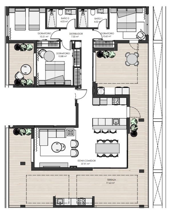 3 Zimmer Penthouse zu verkaufen in Torre-Pacheco mit Pool - 529.000 € (Ref: 8512518)