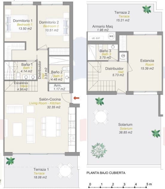 2 sypialnia Penthouse na sprzedaż w Finestrat z basenem - 610 000 € (Ref: 8597781)