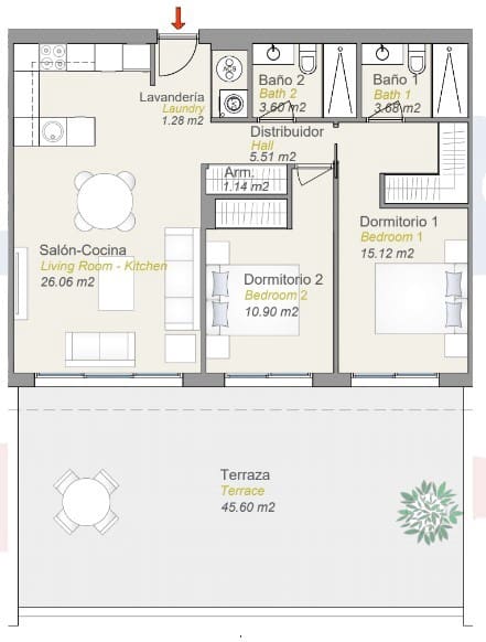 2 chambre Appartement à vendre à Finestrat avec piscine - 460 000 € (Ref: 8597782)