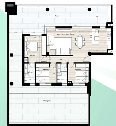 3 slaapkamer Appartement te koop in Los Narejos met zwembad - € 324.900 (Ref: 8600610)