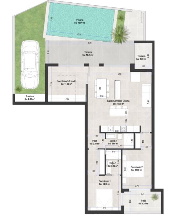 3 chambre Appartement à vendre à San Pedro del Pinatar avec piscine - 409 000 € (Ref: 8607158)