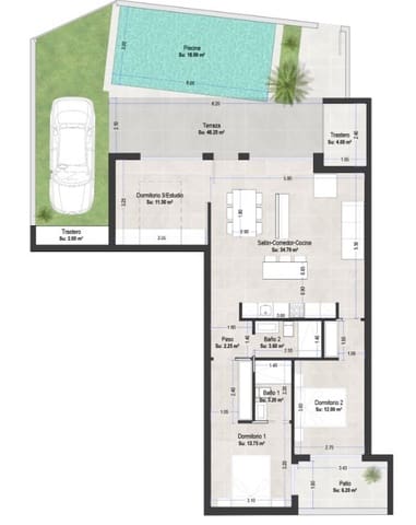 3 chambre Appartement à vendre à San Pedro del Pinatar ciudad, San Pedro del Pinatar avec piscine - 409 000 € (Ref: 8607158)