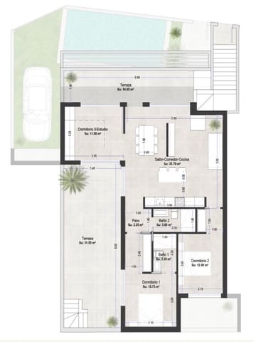 3 quarto Penthouse para venda em San Pedro del Pinatar ciudad, San Pedro del Pinatar com piscina - 449 000 € (Ref: 8607159)