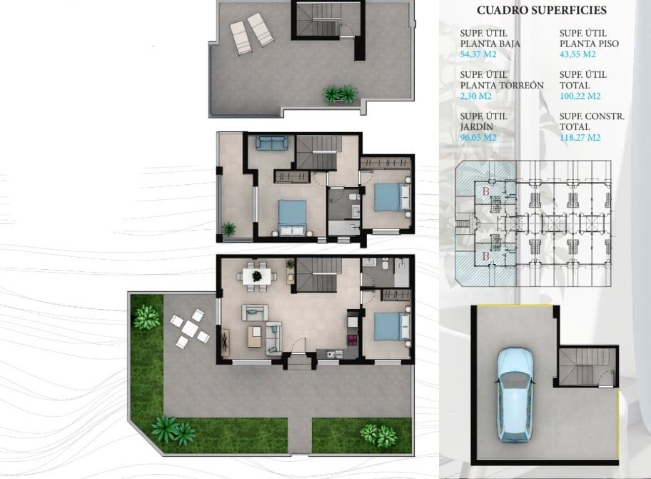 3 bedroom Townhouse for sale in La Manga del Mar Menor with pool - € 350,000 (Ref: 8666071)