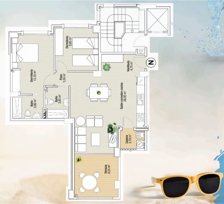 2 Zimmer Apartment zu verkaufen in La Manga del Mar Menor mit Pool - 238.000 € (Ref: 8668525)