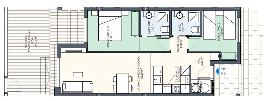 2 bedroom Apartment for sale in Torre de la Horadada with pool - € 334,000 (Ref: 8698497)