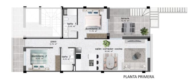 3 soveværelse Penthouse til salg i Pilar de la Horadada med swimmingpool - € 395.900 (Ref: 8700663)
