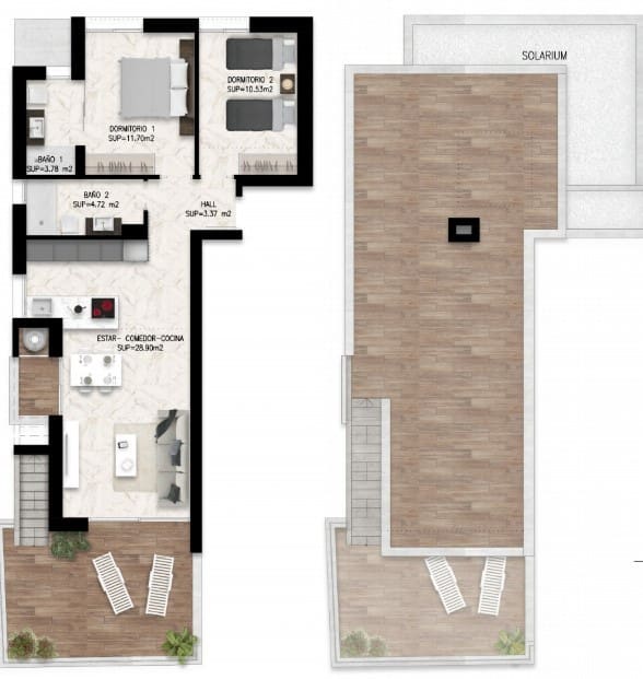 2 soveværelse Penthouse til salg i Ciudad Quesada med swimmingpool - € 294.000 (Ref: 8718185)