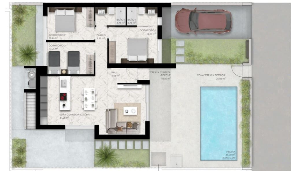 3 bedroom Villa for sale in Ciudad Quesada with pool - € 476,000 (Ref: 8718345)