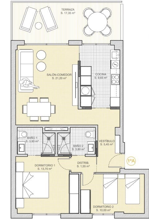 Apartamento de 2 habitaciones en Finestrat en venta con piscina - 345.000 € (Ref: 8762453)