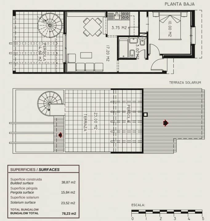 1 chambre Bungalow à vendre à Calpe / Calp avec piscine - 175 000 € (Ref: 8781928)