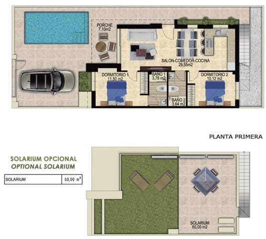 2 bedroom Villa for sale in Vistabella, Orihuela with pool - € 345,000 (Ref: 8820470)