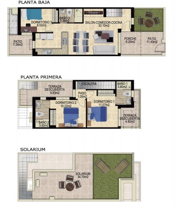 3 bedroom Townhouse for sale in Vistabella with pool - € 299,000 (Ref: 8820471)