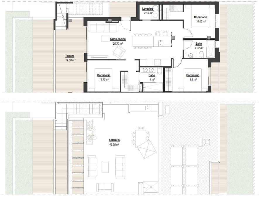 3 soveværelse Penthouse til salg i Los Alcazares med swimmingpool - € 350.000 (Ref: 8850413)