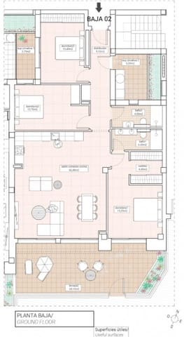 3 makuuhuone Huoneisto myytävänä paikassa Hondón de las Nieves mukana uima-altaan - 305 000 € (Ref: 8868293)