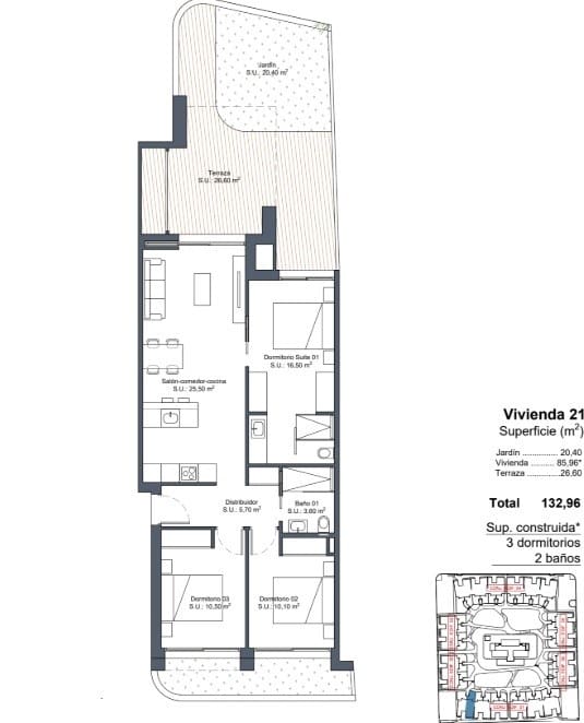 3 slaapkamer Appartement te koop in Ciudad Quesada met zwembad - € 319.000 (Ref: 8897321)