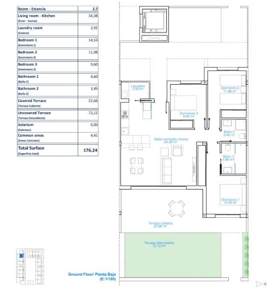 3 slaapkamer Appartement te koop in Torre de la Horadada met zwembad - € 419.900 (Ref: 8930751)