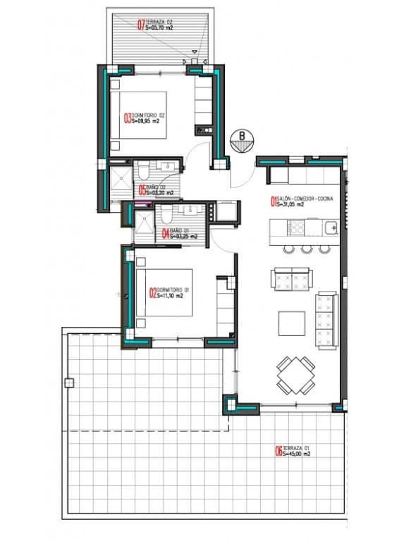 Apartamento de 2 habitaciones en Aguas Nuevas en venta con piscina - 274.900 € (Ref: 8941828)