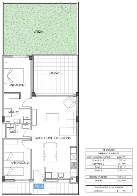 2 slaapkamer Appartement te koop in Benidorm met zwembad - € 369.000 (Ref: 8944898)