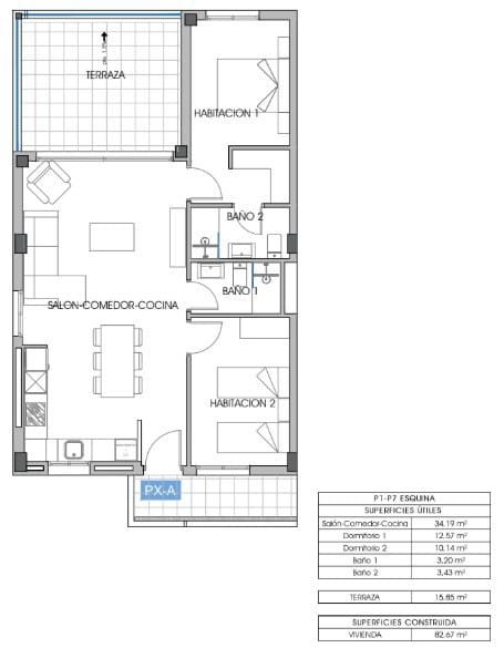 2 soveværelse Lejlighed til salg i Benidorm med swimmingpool - € 349.000 (Ref: 8944899)