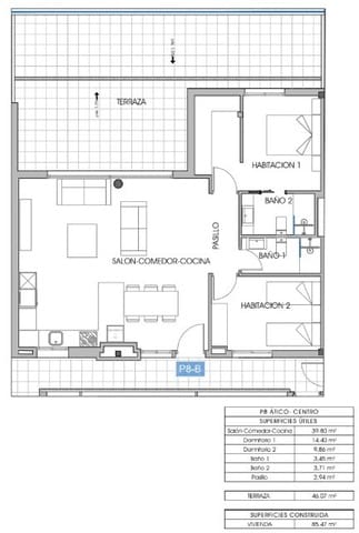 2 chambre Penthouse à vendre à Levante Alto, Benidorm avec piscine - 550 000 € (Ref: 8944900)