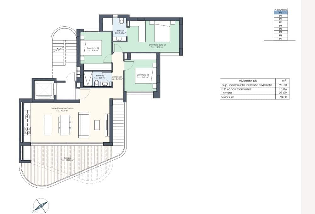 3 quarto Penthouse para venda em Guardamar del Segura com piscina - 640 000 € (Ref: 8971262)