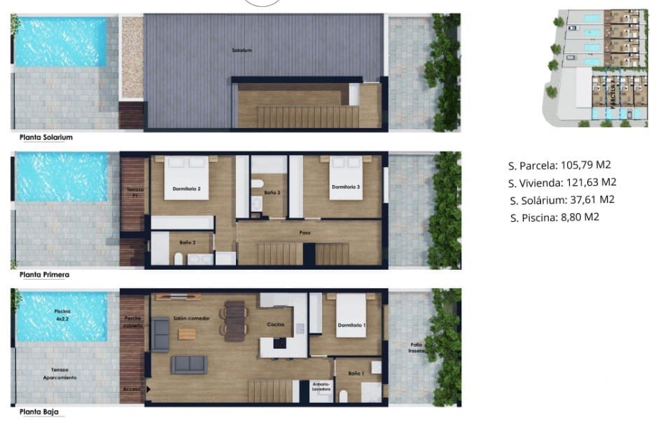 3 makuuhuone Omakotitalo myytävänä paikassa Pilar de la Horadada mukana uima-altaan - 385 000 € (Ref: 8983702)