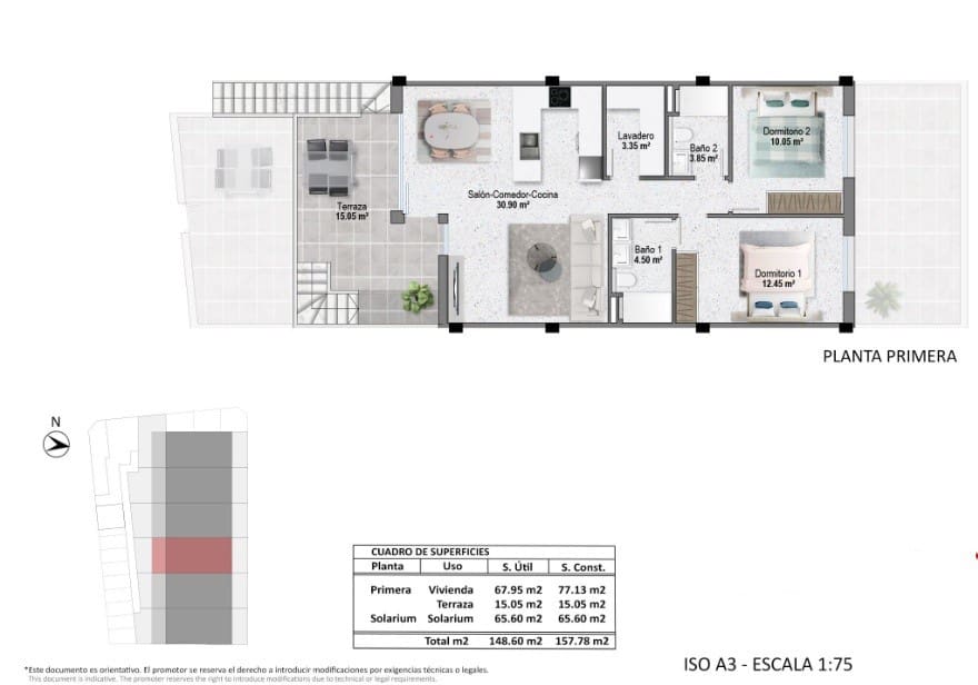 2 slaapkamer Penthouse te koop in Pilar de la Horadada met zwembad - € 319.900 (Ref: 9030702)