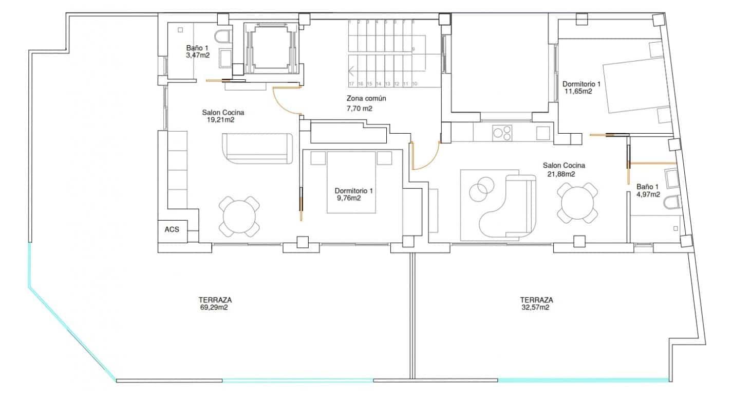 1 slaapkamer Penthouse te koop in Guardamar del Segura - € 269.500 (Ref: 9085509)