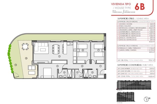 3 soverom Leilighet til salgs i Punta Prima, Torrevieja med svømmebasseng - € 424 000 (Ref: 9132707)