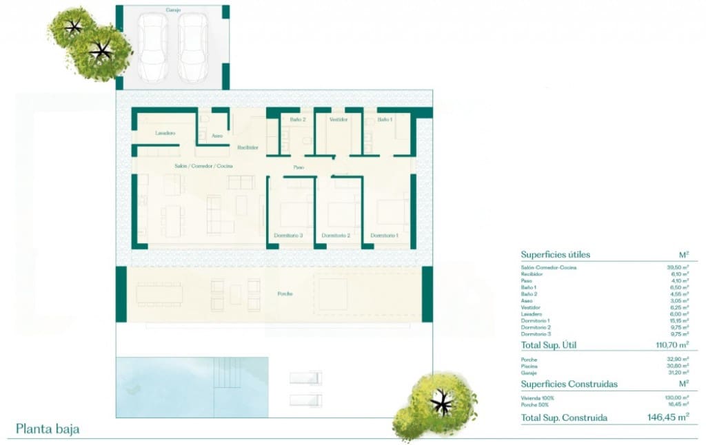 3 bedroom Villa for sale in Fuente Alamo de Murcia with pool garage - € 509,960 (Ref: 9137501)