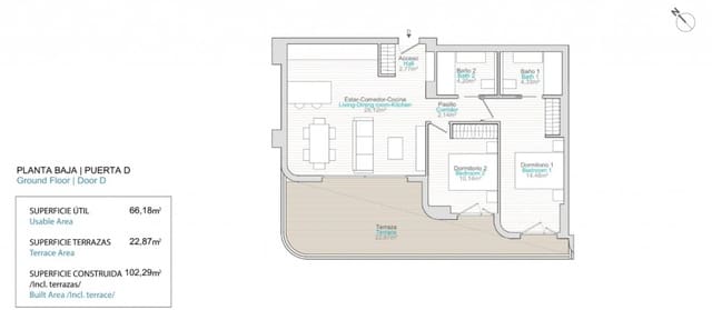 2 bedroom Apartment for sale in Platja Vila Joiosa - Platja de Torres, La Villajoyosa / Vila Joiosa with pool - € 338,000 (Ref: 9175064)