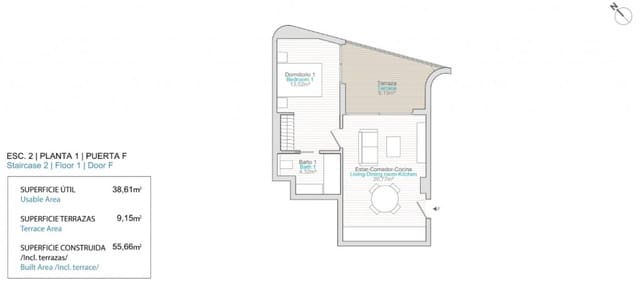 Apartamento de 1 habitación en Platja Vila Joiosa - Platja de Torres, La Villajoyosa / Vila Joiosa en venta con piscina - 235.000 € (Ref: 9175065)